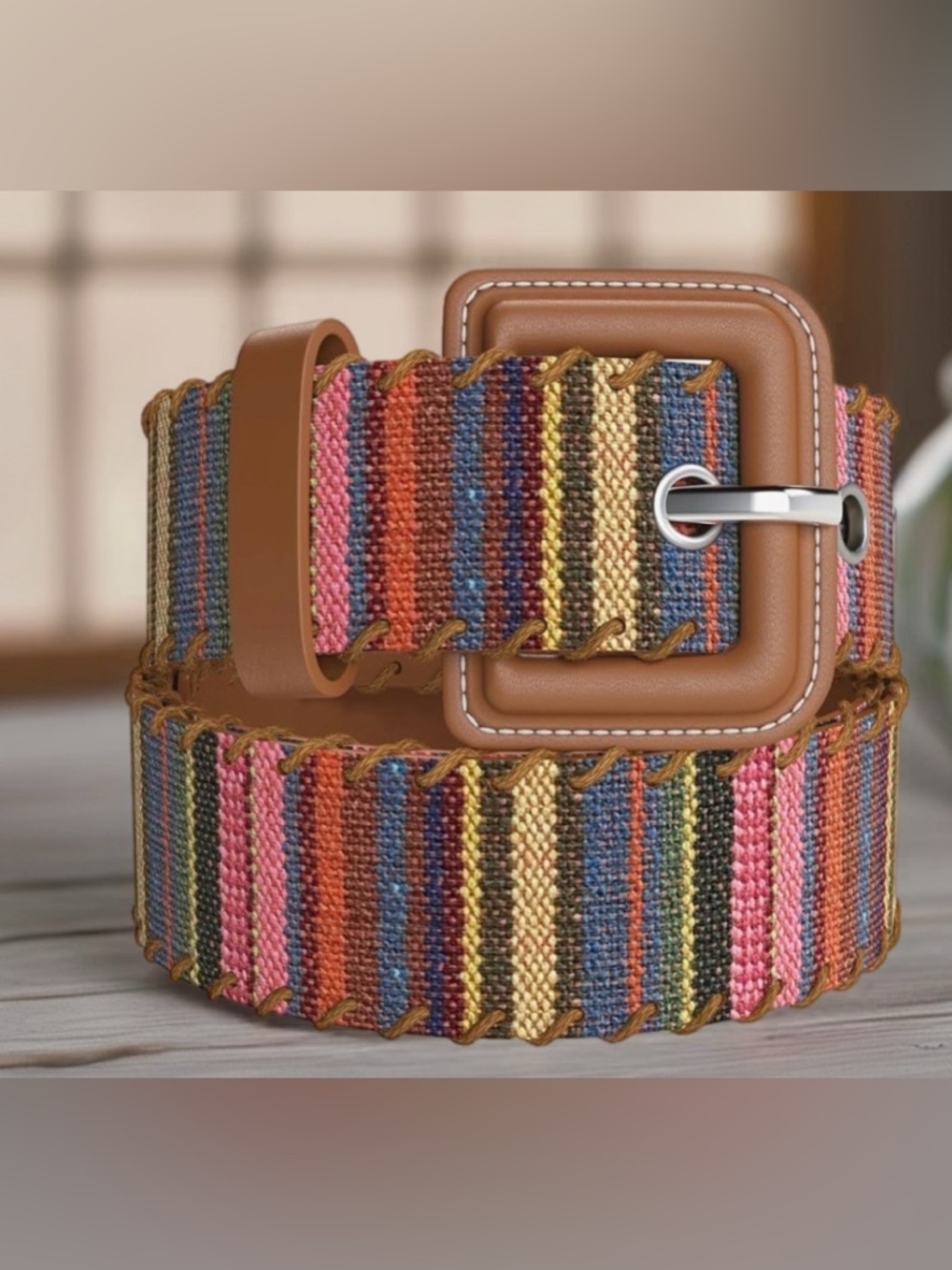 Colorful Woven Boho Belt NEW w/Tags